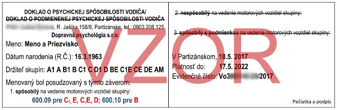 Doklad o psychickej spôsobilosti